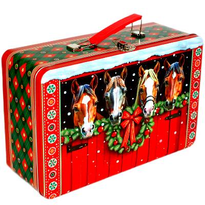 Сладкий новогодний подарок в жестяной упаковке весом 1800 грамм 